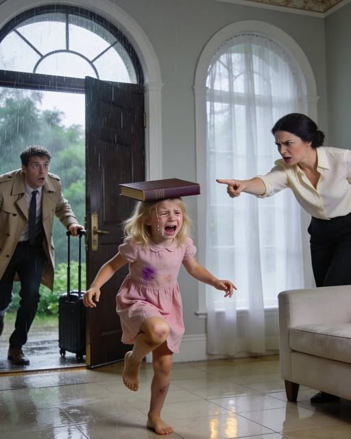They canceled my flight, so I returned to my mansion in silence. When I opened the door, I found my four-year-old daughter trembling with hunger, clutching a heavy book while my wife snapped, “If you drop it, you start over.”