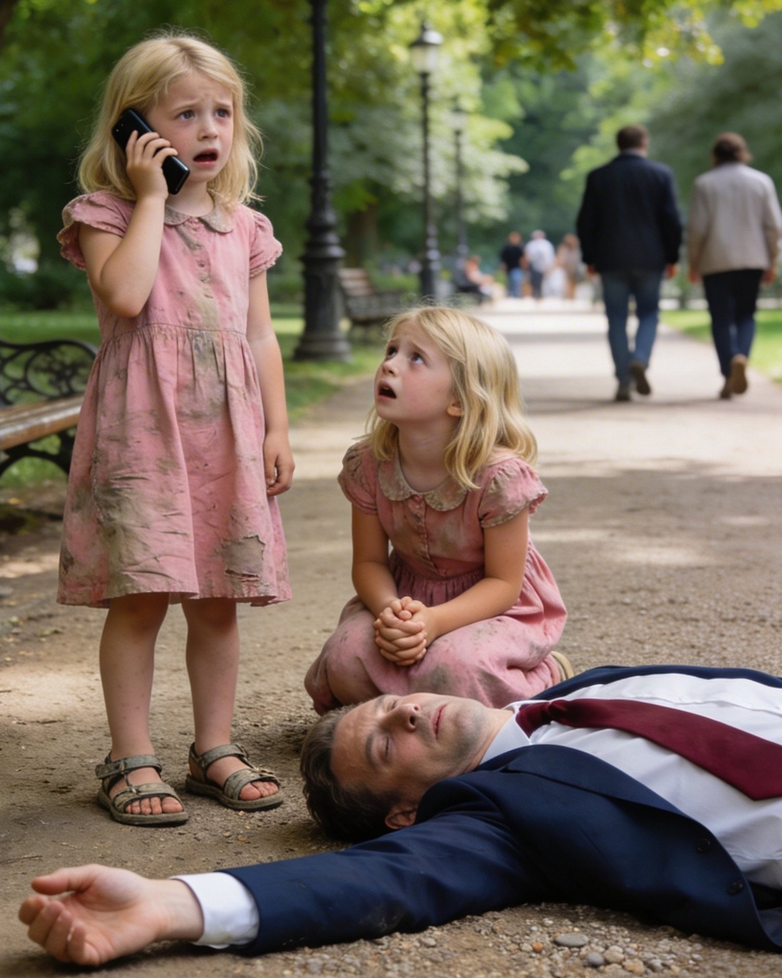 A Billionaire Collapses in a Park—Two Poor Little Girls Rush to Save Him, and What Happens Next Changes All of Their Lives Forever