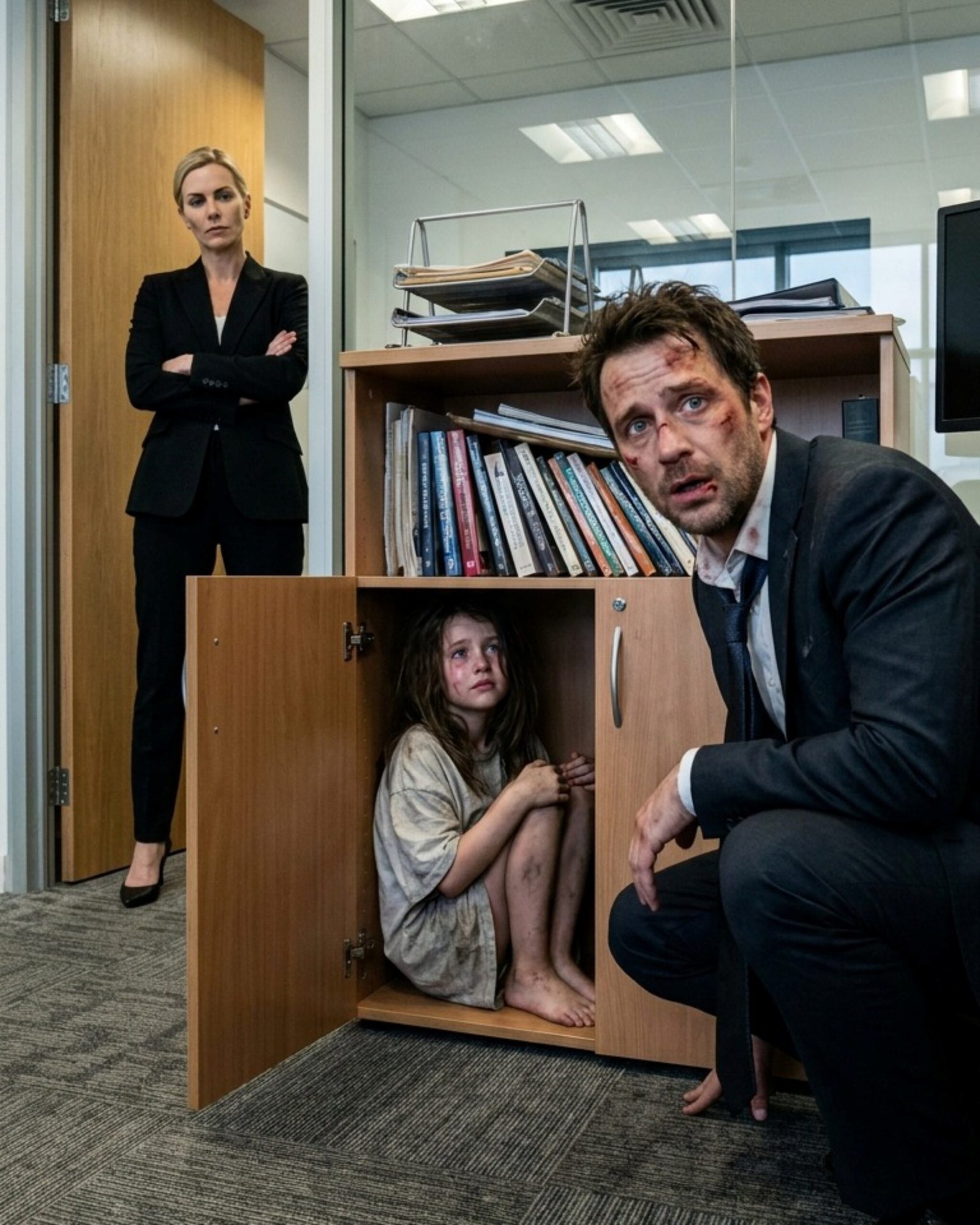 I went to my wife’s office to surprise her, but she was occupied. As I waited at her desk, I spotted a fountain pen engraved with my missing daughter’s name. Curious, I picked it up. Something clicked inside, and the wall behind the bookshelf slid open. I froze. My daughter was sitting on a bed—thin and terrified…