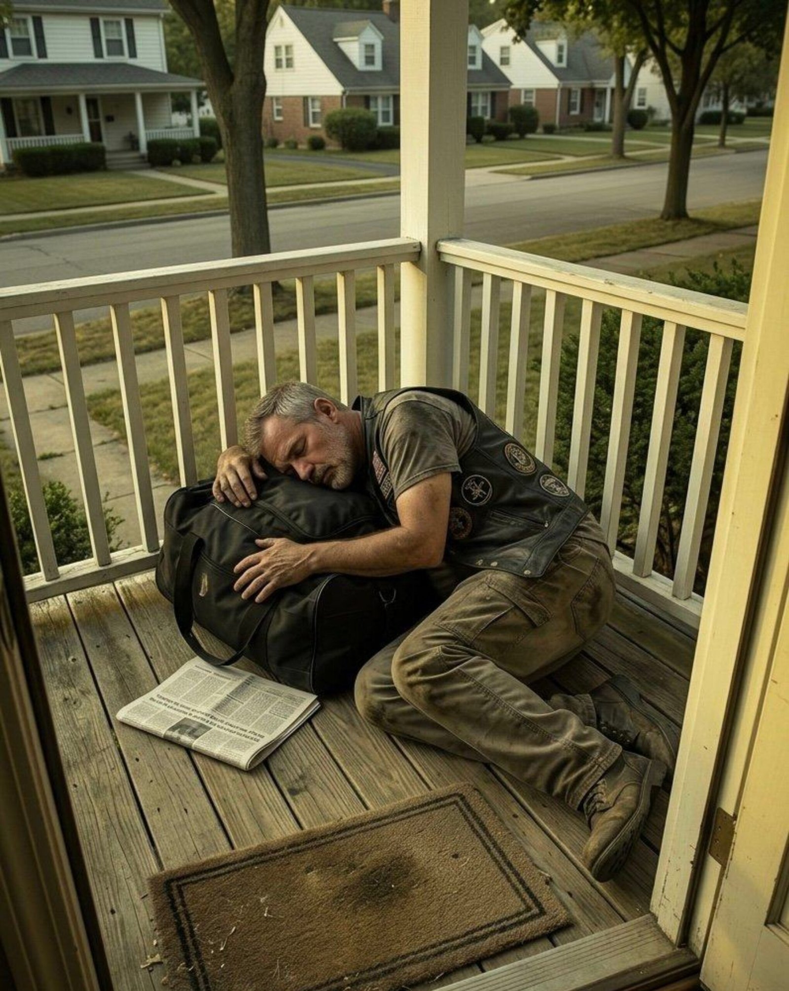 I Was Terrified to Find a Biker on My Porch—Until I Read the Note He Left for Me