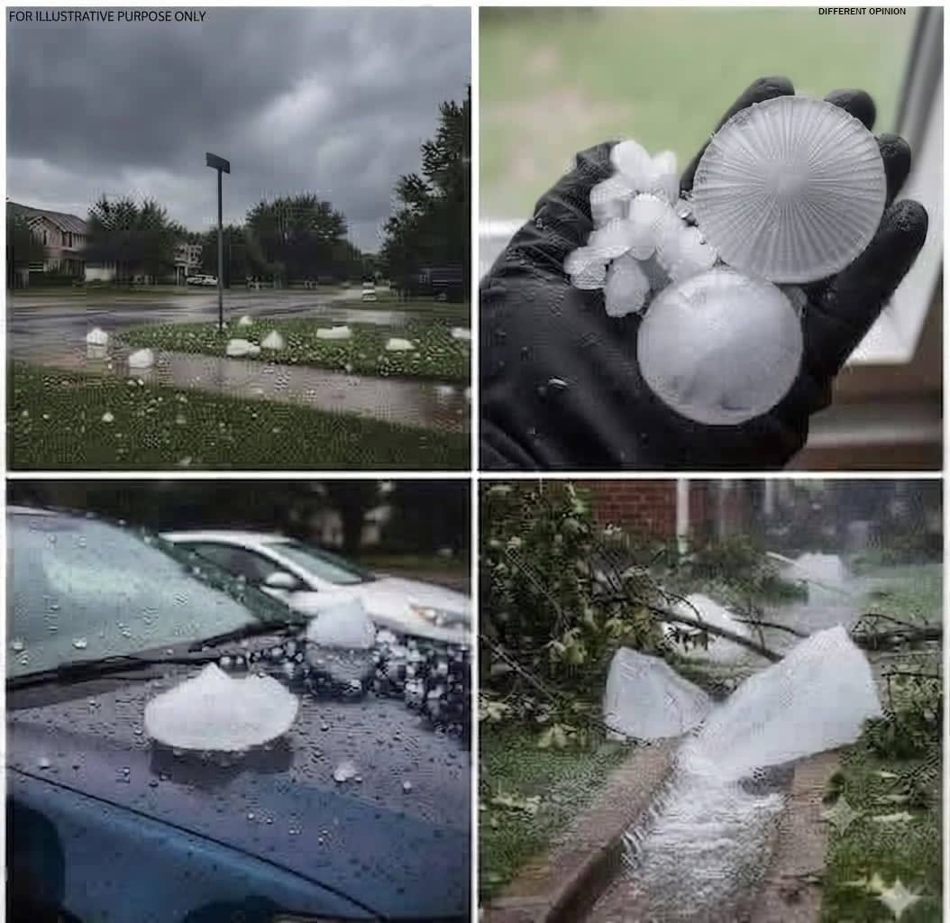 Giant hail recorded Tuesday evening in the town of… See more