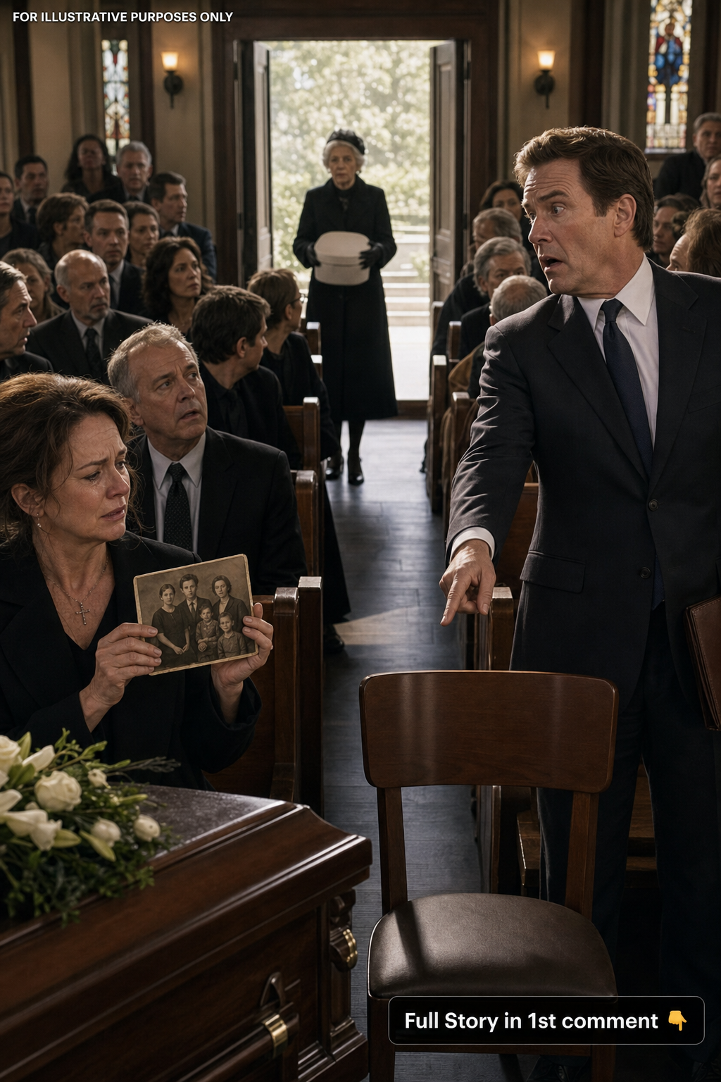 At my husband’s funeral, his lawyer ordered everyone to leave one chair empty. Then a woman I had never seen walked in carrying the hatbox from our wedding photograph.