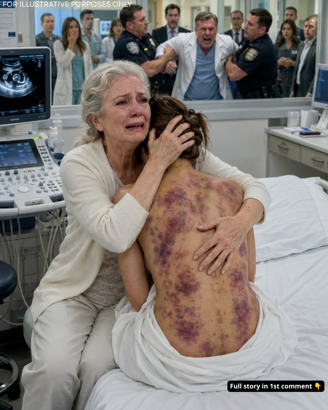 At the private clinic, I was helping my daughter, nine months pregnant, change clothes for her last ultrasound appointment. The moment her shirt slipped to the floor, my breath caught.