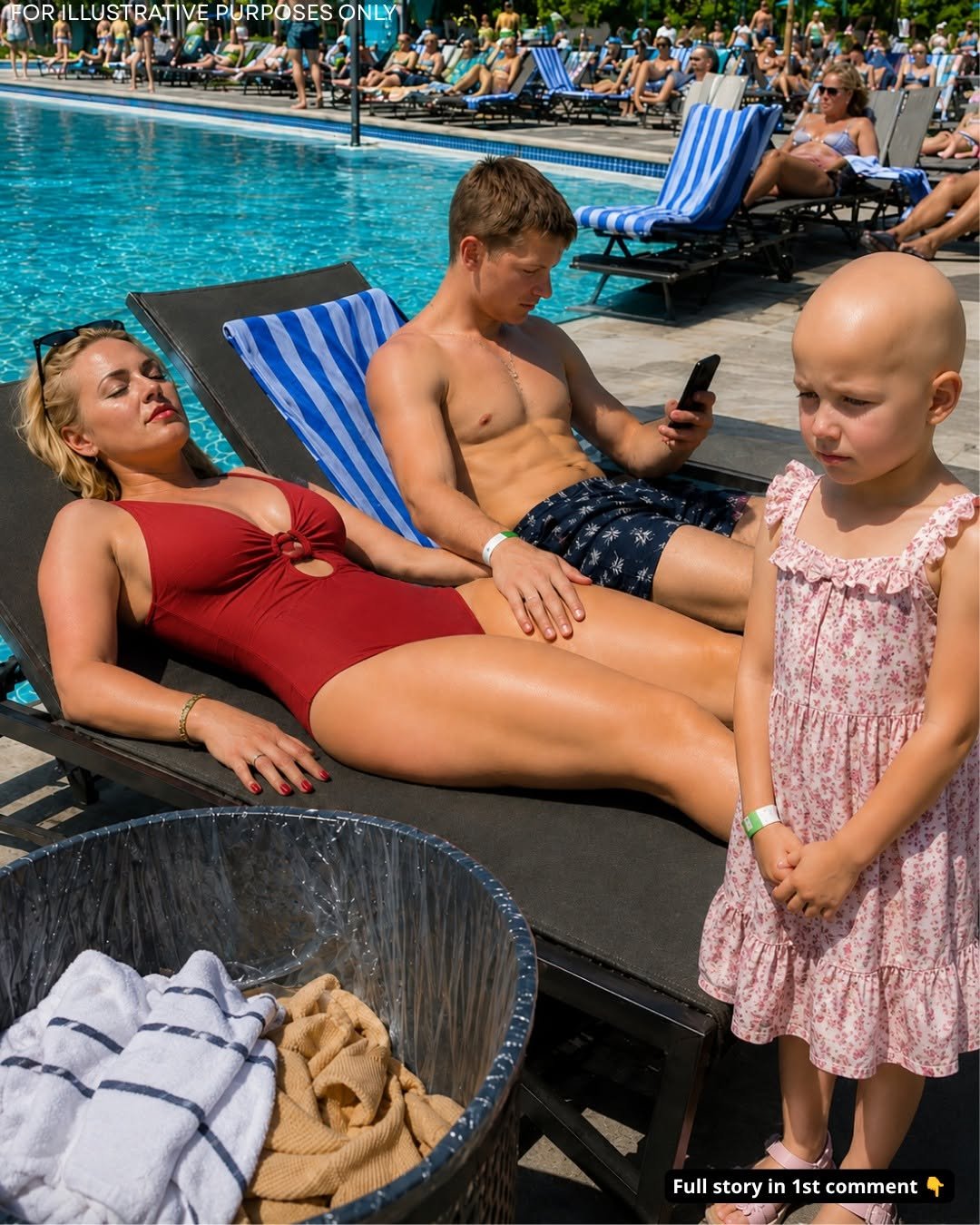 An Entitled Woman Took the Lounge Chairs My 8-Year-Old Daughter and I Had Reserved and Threw Our Towels in the Trash – She Turned Pale When Karma Struck Her Minutes Later