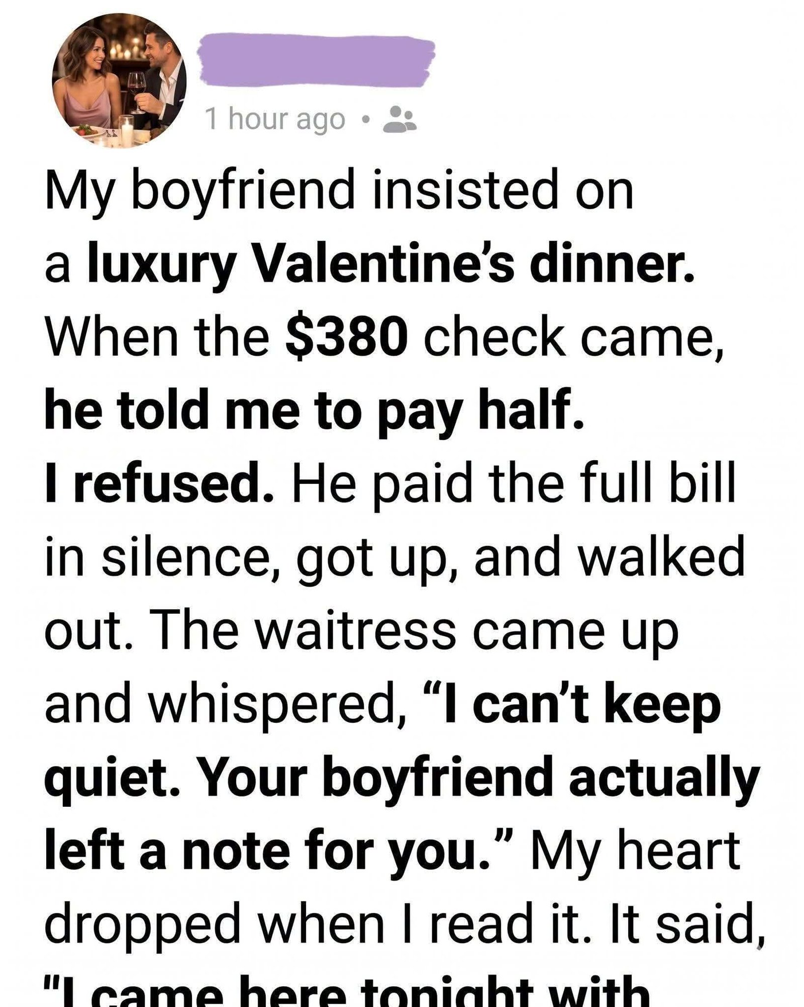 A Valentine’s Dinner That Changed Everything: When One “Test” Shattered Seven Years