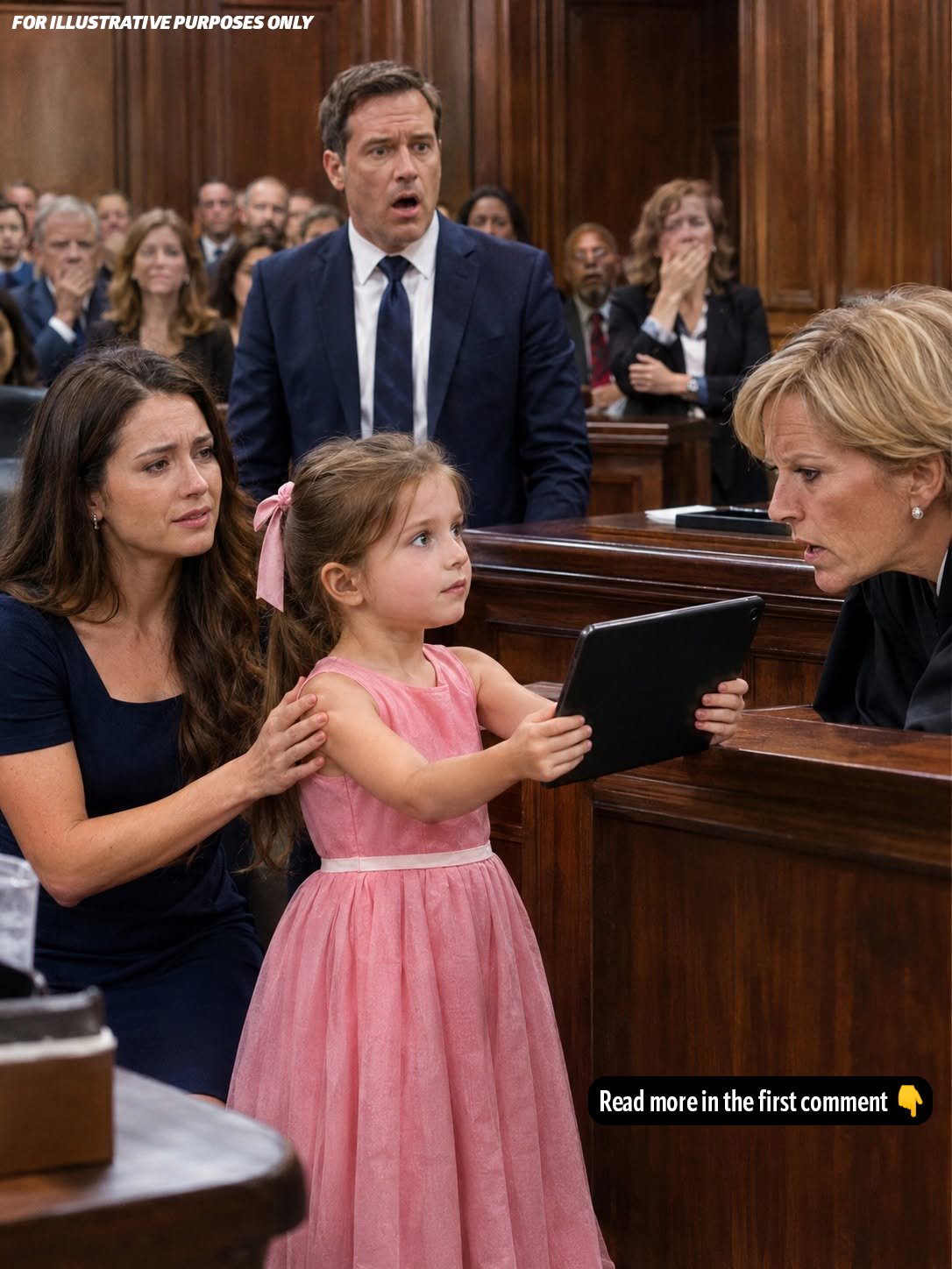 My husband files for divorce, and my 6-year old daughter asks the judge: ‘May I show you something that Mom doesn’t know about, Your Honor?’ The judge nodded. When the video started, the entire courtroom froze in silence.