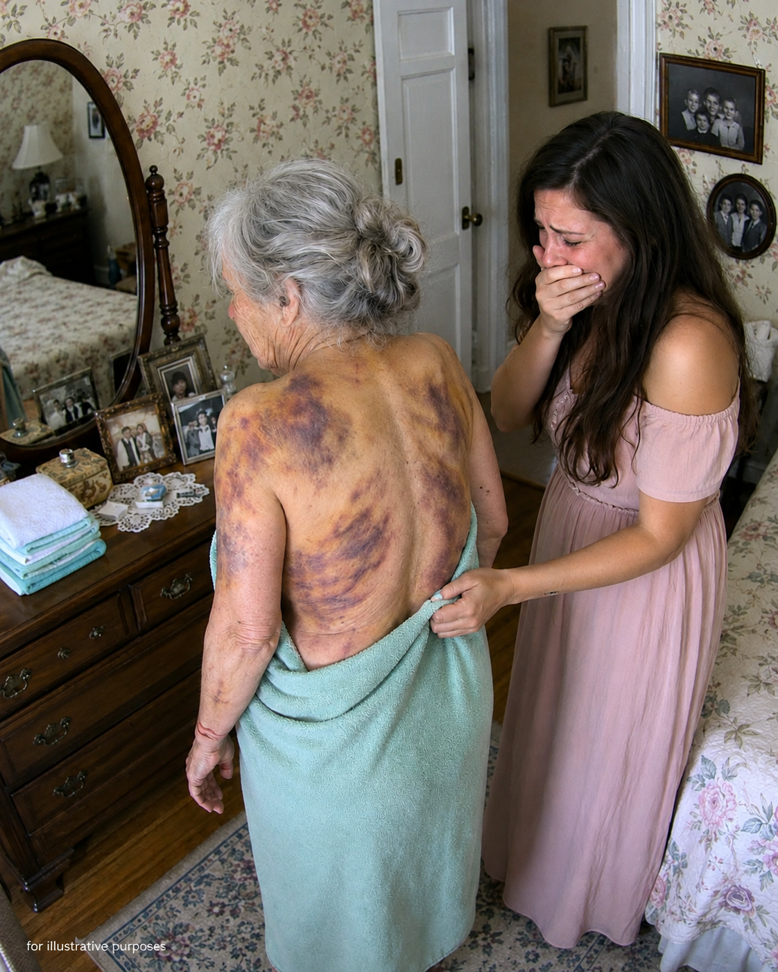 I came home to visit my elderly mother, but when I offered to help bathe her, she shrank back in terror