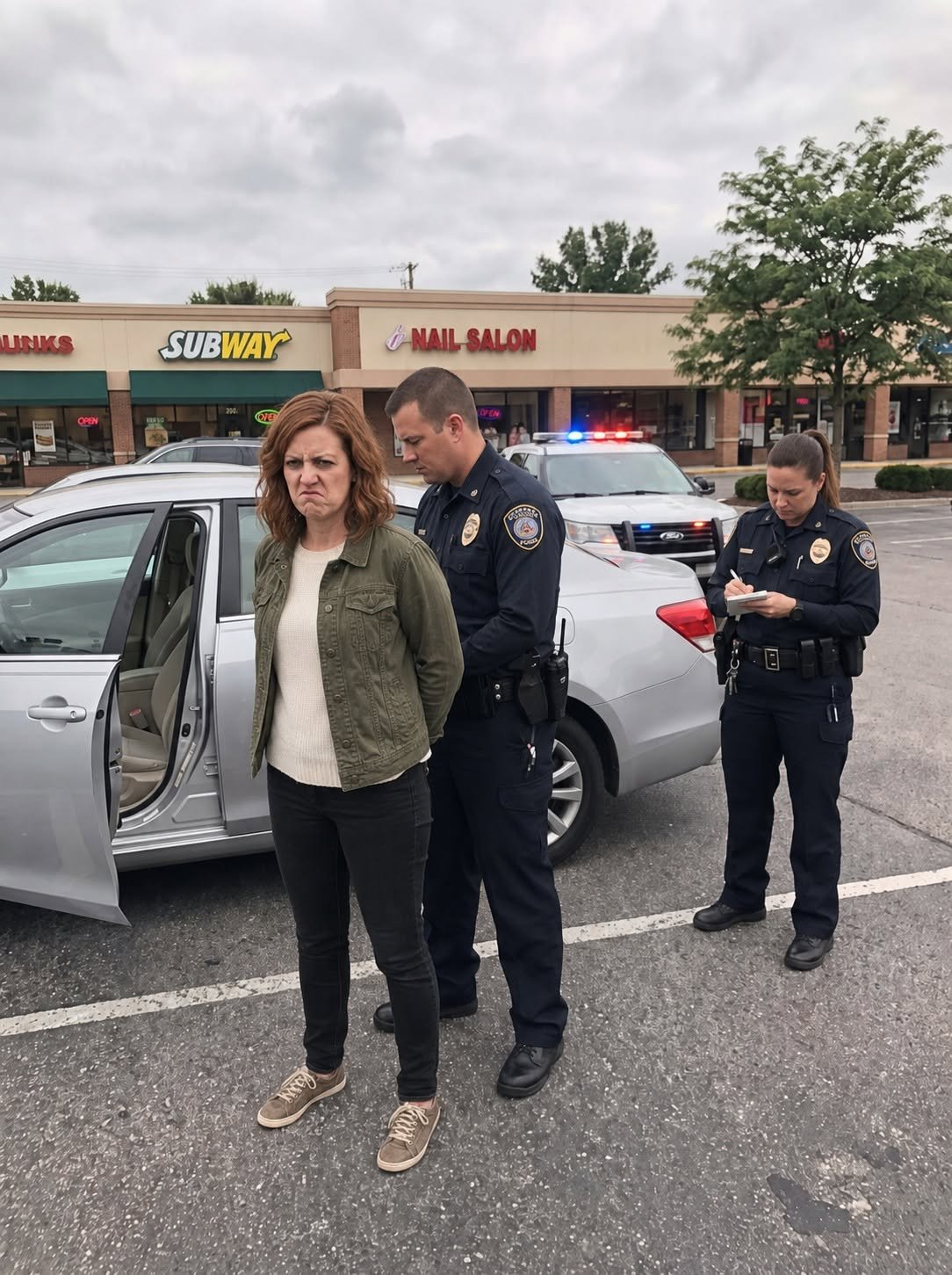 Two patrol officers stopped a young woman with no explanation, shoved her against her own car, and locked her wrists in cuffs. But when she calmly told one of them to check her pocket, both men suddenly fell silent and froze at what they found.